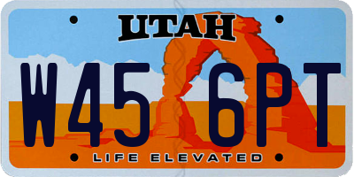 UT license plate W456PT