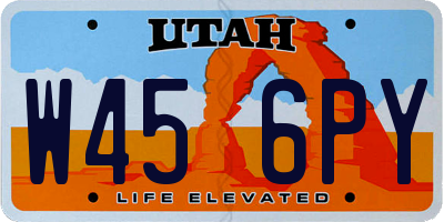 UT license plate W456PY