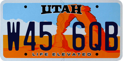 UT license plate W456QB