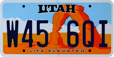 UT license plate W456QI