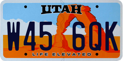 UT license plate W456QK