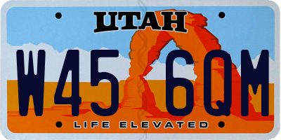 UT license plate W456QM