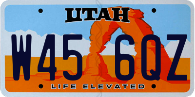UT license plate W456QZ
