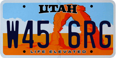 UT license plate W456RG