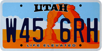 UT license plate W456RH