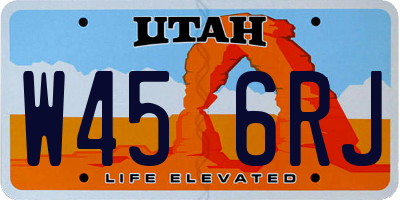UT license plate W456RJ