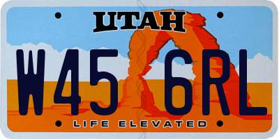 UT license plate W456RL