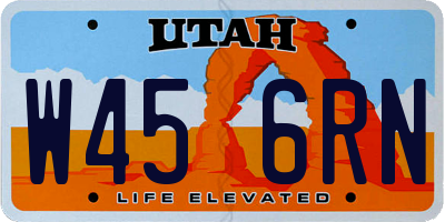 UT license plate W456RN