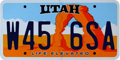 UT license plate W456SA