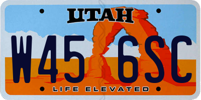 UT license plate W456SC