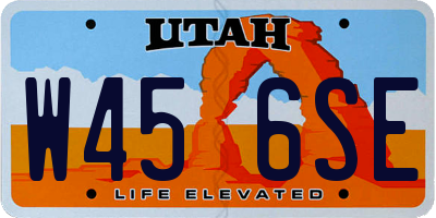 UT license plate W456SE