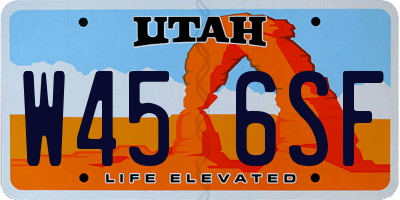 UT license plate W456SF