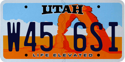 UT license plate W456SI