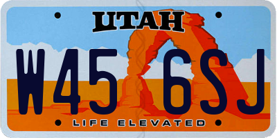 UT license plate W456SJ