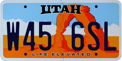 UT license plate W456SL