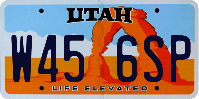 UT license plate W456SP