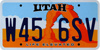 UT license plate W456SV