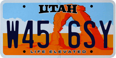 UT license plate W456SY