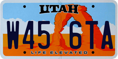 UT license plate W456TA