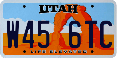UT license plate W456TC