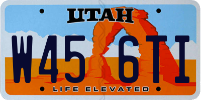 UT license plate W456TI