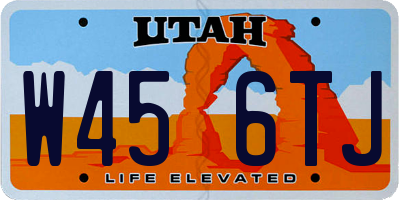 UT license plate W456TJ