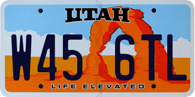 UT license plate W456TL
