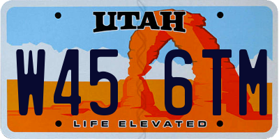 UT license plate W456TM