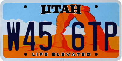 UT license plate W456TP