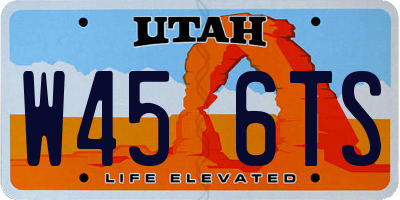 UT license plate W456TS
