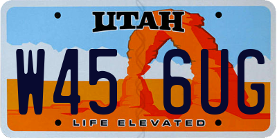 UT license plate W456UG