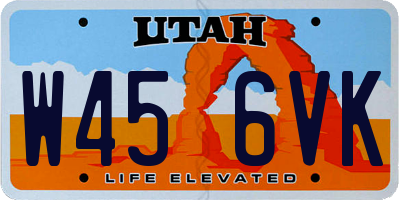 UT license plate W456VK
