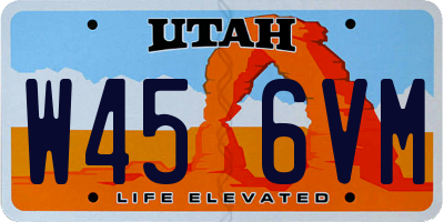 UT license plate W456VM