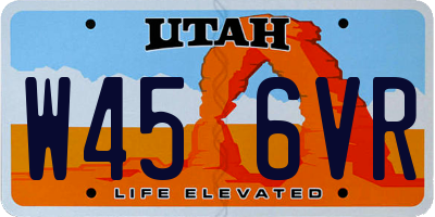 UT license plate W456VR