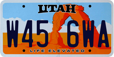UT license plate W456WA