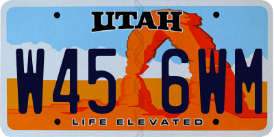 UT license plate W456WM