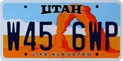 UT license plate W456WP