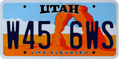 UT license plate W456WS