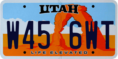 UT license plate W456WT