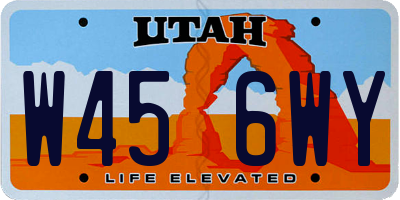 UT license plate W456WY
