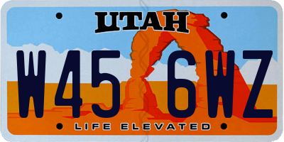UT license plate W456WZ