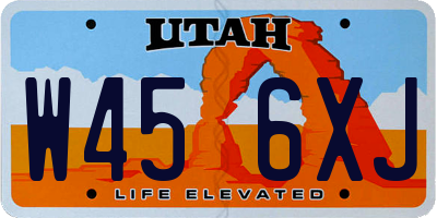 UT license plate W456XJ