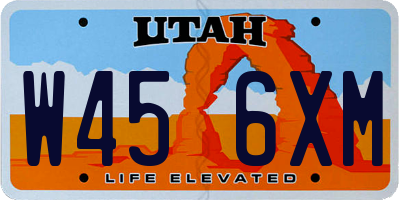 UT license plate W456XM