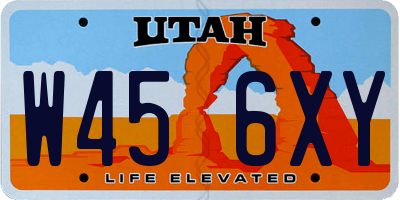 UT license plate W456XY