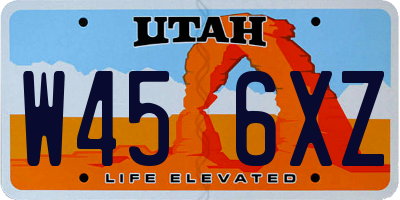 UT license plate W456XZ