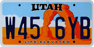 UT license plate W456YB