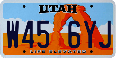 UT license plate W456YJ