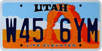 UT license plate W456YM