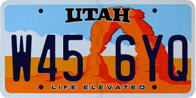 UT license plate W456YQ