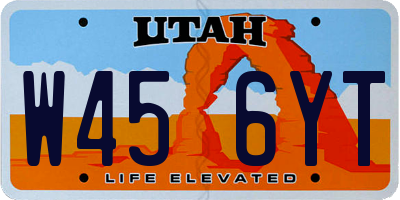 UT license plate W456YT